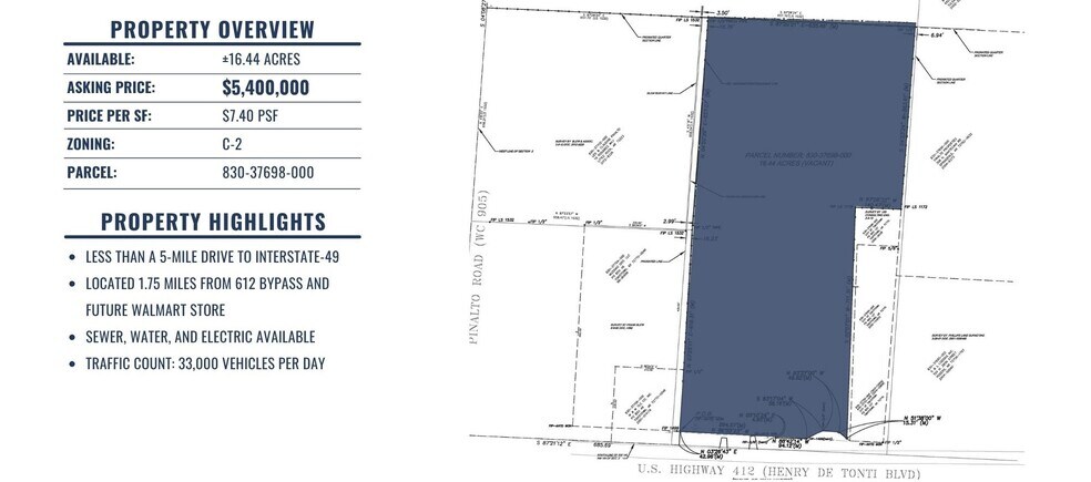 More Photos Of 1550 W Henri de Tonti Blvd, Tontitown Land For Sale