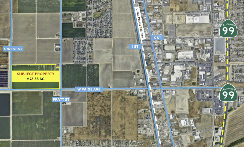 Primary Photo Of Paige Ave @ Pratt St. and S West St, Tulare Land For Sale