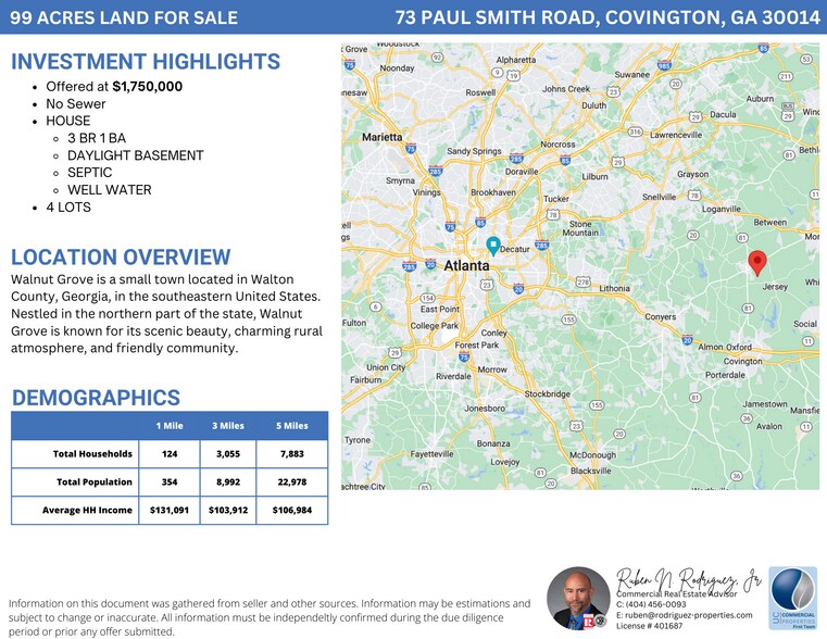 More Photos Of 73 Paul Smith Rd, Covington Land For Sale