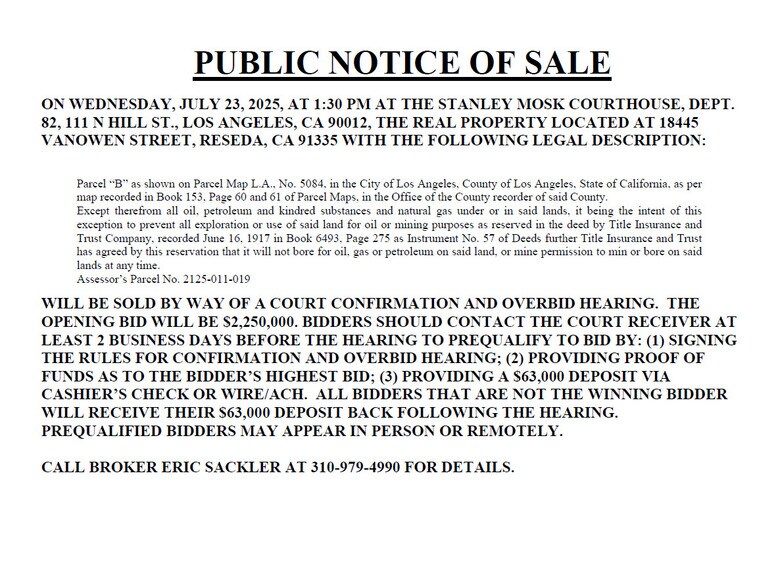 Primary Photo Of 18445 Vanowen St, Reseda Medical For Sale