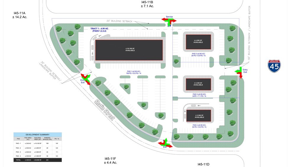 More Photos Of SWC of I-45 & Grand Central Parkway, Conroe Land For Lease