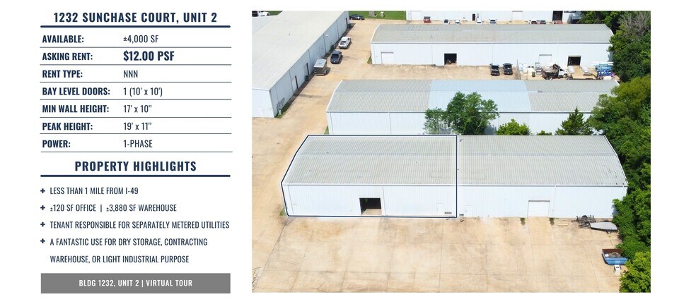 More Photos Of 1232 W Sunchase Ct, Fayetteville Warehouse For Lease