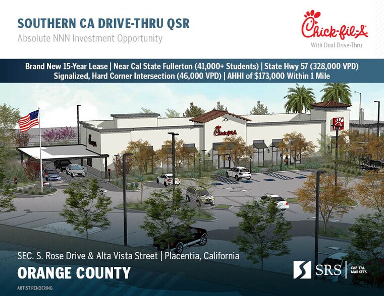 Primary Photo Of SEC. S. Rose Drive & Alta Vista Street St, Placentia Fast Food For Sale