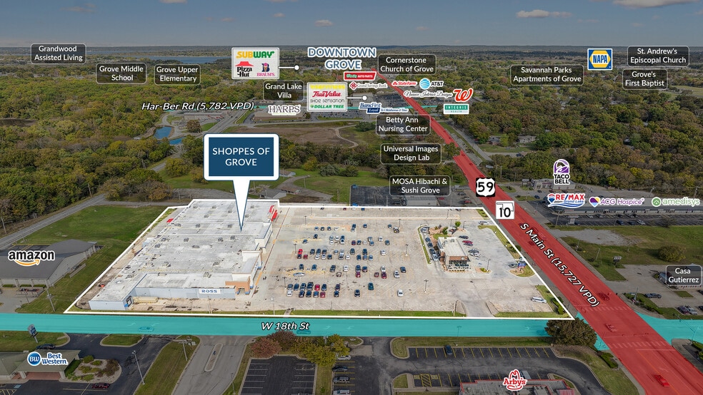 More Photos Of 1702 & 1722 S Main st, Grove Storefront For Sale