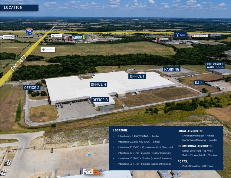 More Photos Of 1400 W FM 1417, Sherman Warehouse For Lease