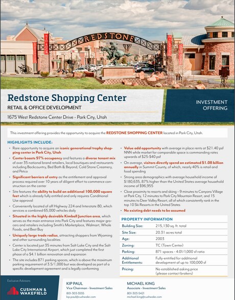 More Photos Of 1675 W Redstone Center Dr, Park City General Retail For Lease