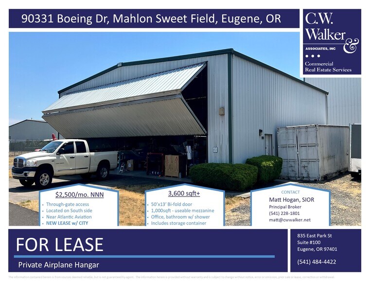 Primary Photo Of 90331 Boeing Dr, Eugene Airplane Hangar For Lease