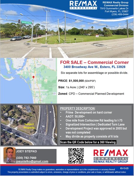 Primary Photo Of 3400 Broadway, Estero Land For Sale