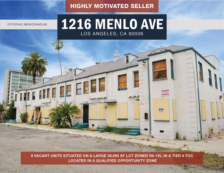 Primary Photo Of 1216 Menlo Ave, Los Angeles Apartments For Sale