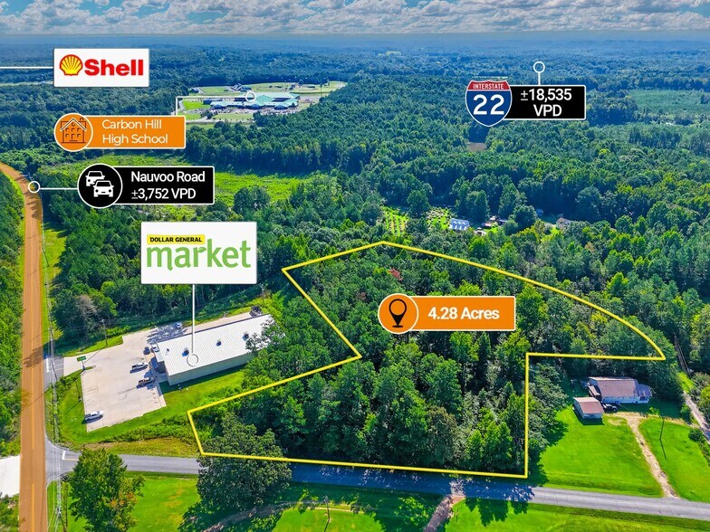 Primary Photo Of adj. to 1624 Nauvoo Road, Carbon Hill Land For Sale