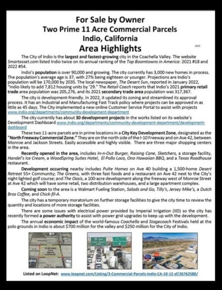 More Photos Of , Indio Land For Sale