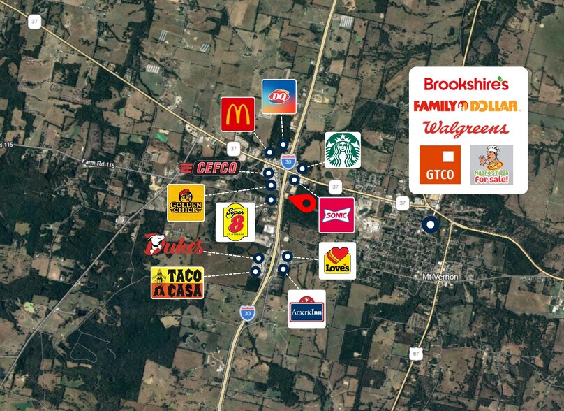 More Photos Of 410 Interstate 30 Frontage Rd., Mount Vernon General Retail For Lease