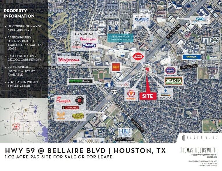 Primary Photo Of 7200 Bellaire Blvd, Houston Land For Lease