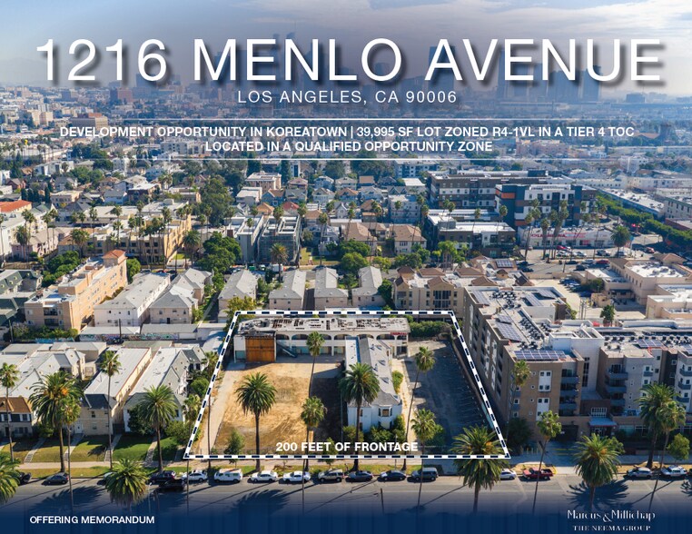Primary Photo Of 1216 Menlo Ave, Los Angeles Land For Sale