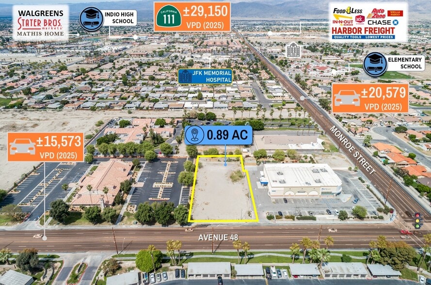 More Photos Of adj. to 47985 Monroe Street, Indio Land For Sale
