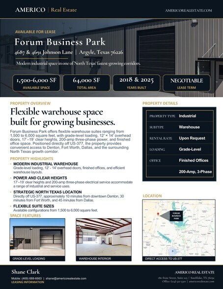 More Photos Of 4687 Johnson Ln, Argyle Warehouse For Lease