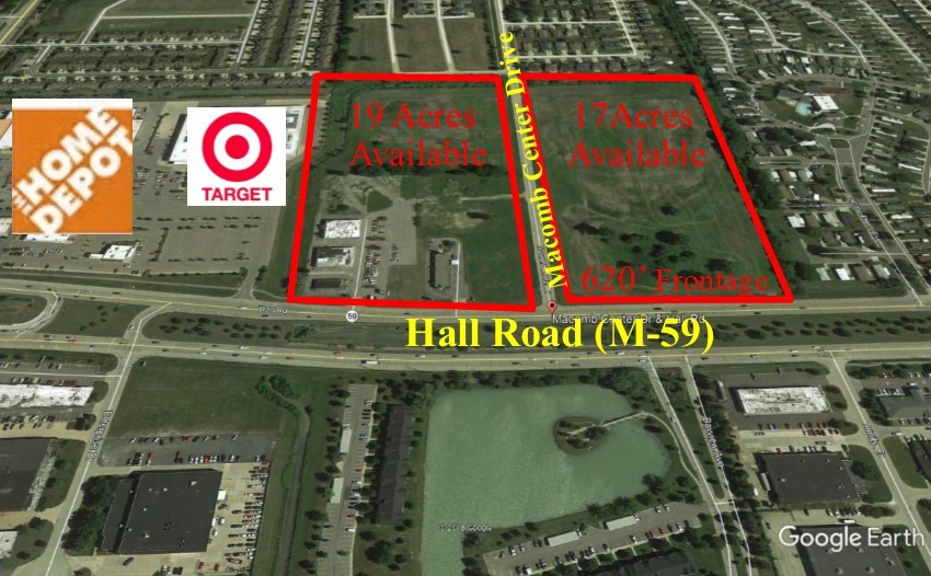 Primary Photo Of M-59 Hall Rd, Macomb Township Land For Sale