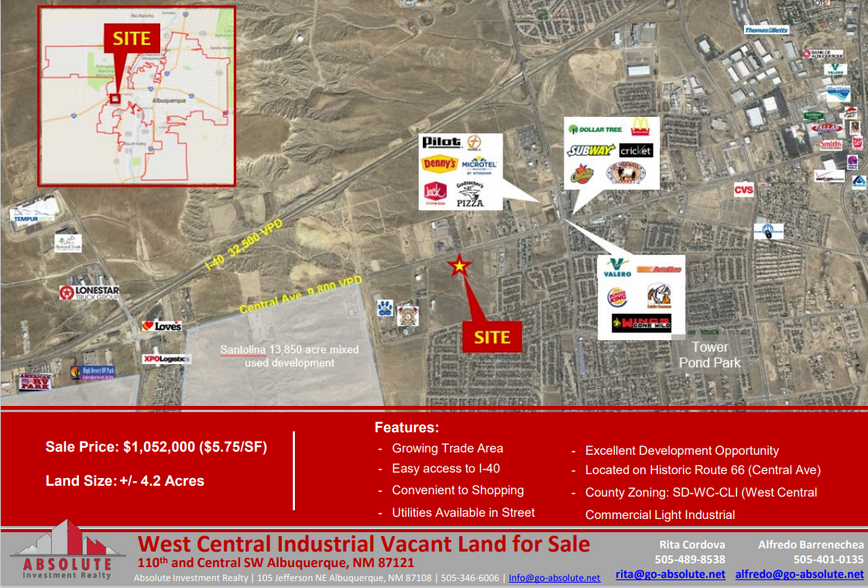 Primary Photo Of W Central Ave @ 110th, Albuquerque Land For Sale