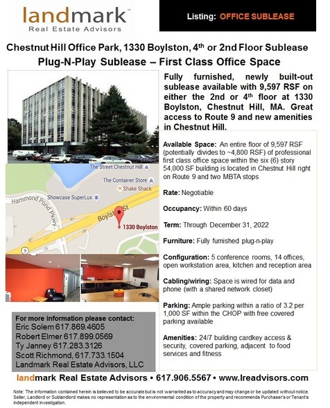 More Photos Of 1330 Boylston St, Chestnut Hill Office For Lease