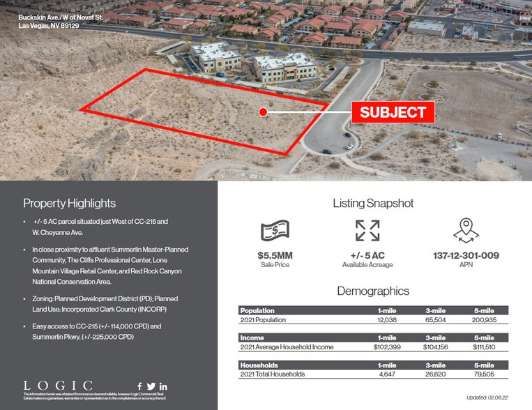 More Photos Of Buckskin @ W. Cliff Shadows Pkwy., Las Vegas Land For Sale