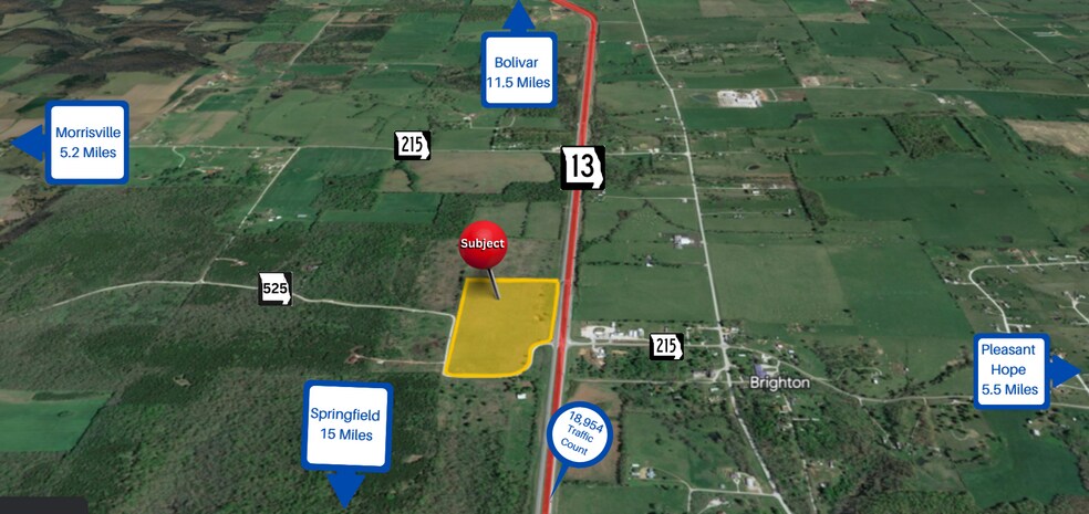 More Photos Of Highway 13 and E 525th rd, Brighton Land For Sale