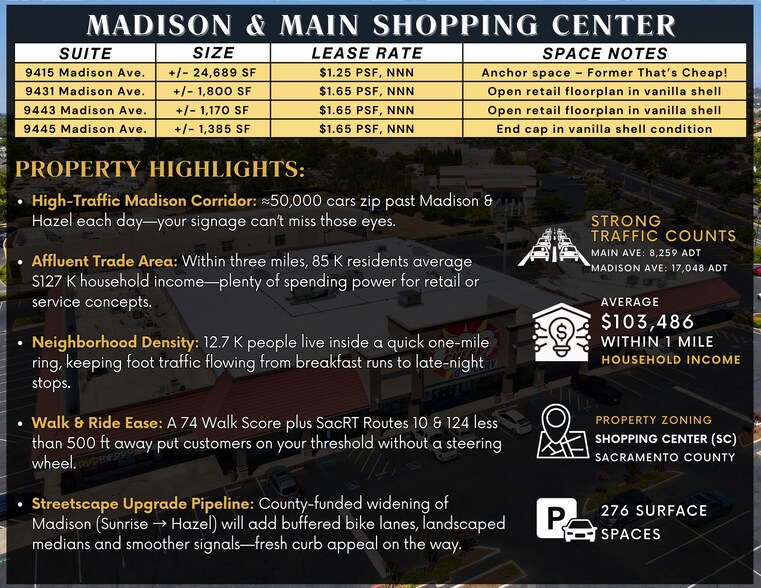 More Photos Of 9407-9417 Madison Ave, Orangevale Unknown For Lease