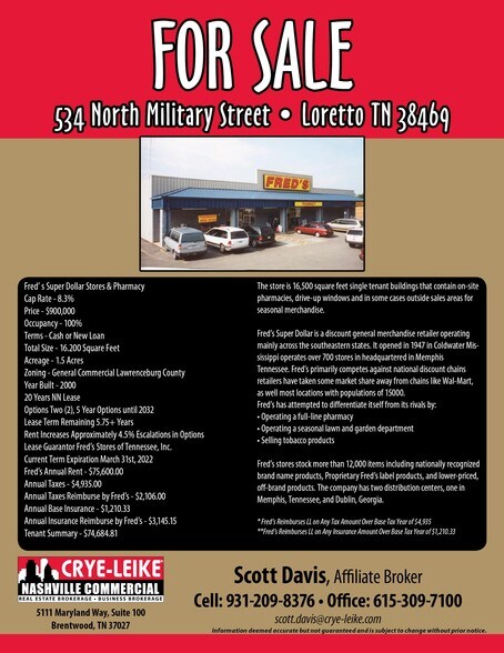 More Photos Of 534 N Military St, Loretto Storefront For Lease