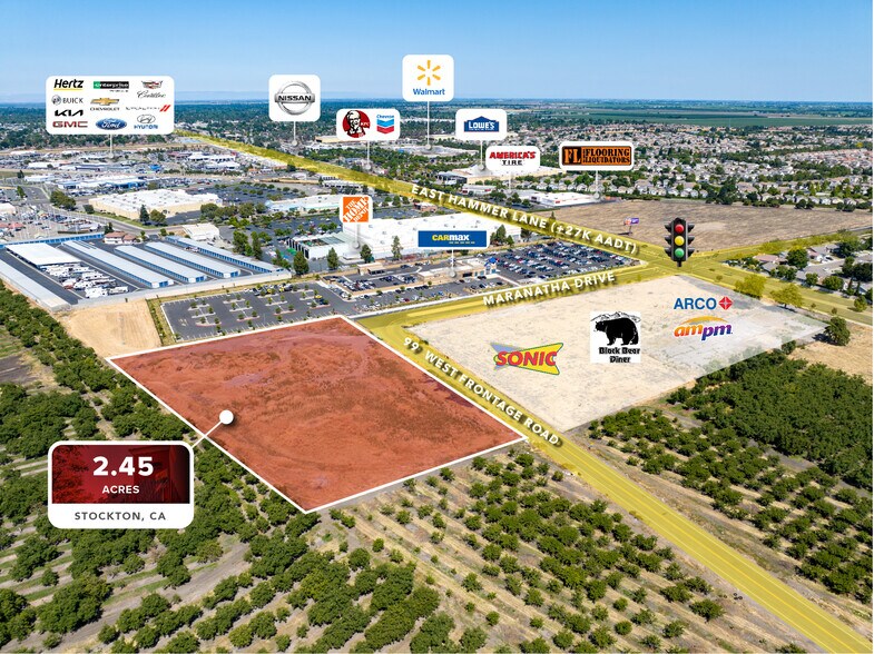 Primary Photo Of 7301 N State Route 99 W Frontage Road, Stockton Land For Sale