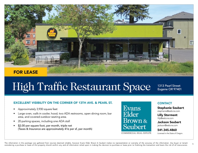 More Photos Of 1313 Pearl St, Eugene Freestanding For Lease