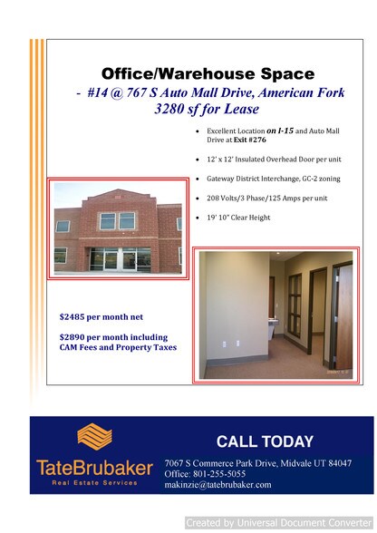 More Photos Of 767 S Auto Mall Dr, American Fork Warehouse For Lease