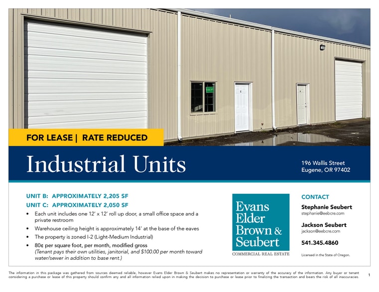More Photos Of 196 Wallis St, Eugene Warehouse For Lease