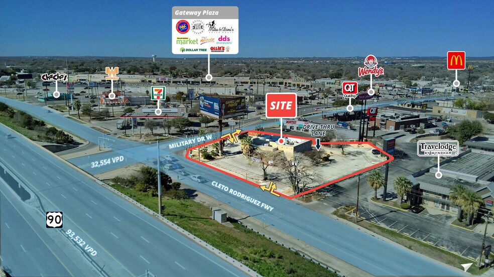 Primary Photo Of 6867 W US Hwy 90, San Antonio Fast Food For Sale