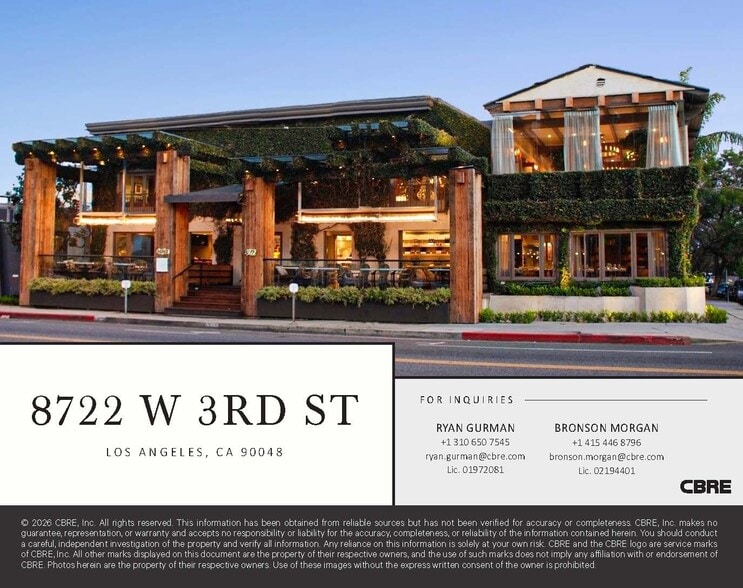 More Photos Of 8722 W 3rd St, Los Angeles Restaurant For Lease