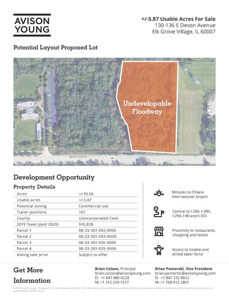 More Photos Of 132 Devon Avenue, Elk Grove Village Land For Sale