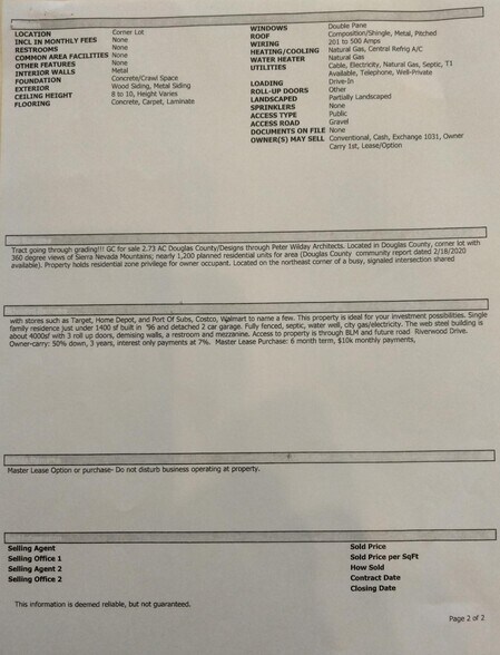 More Photos Of 3647 US Highway 395, Carson City Warehouse For Sale