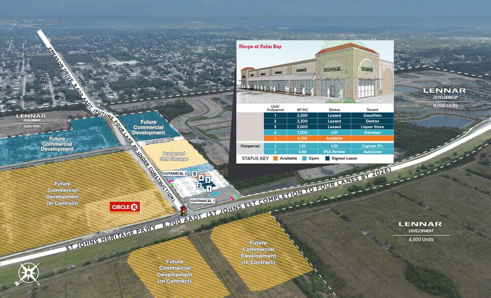 More Photos Of St Johns Heritage & Emerson Drive, Palm Bay Freestanding For Lease