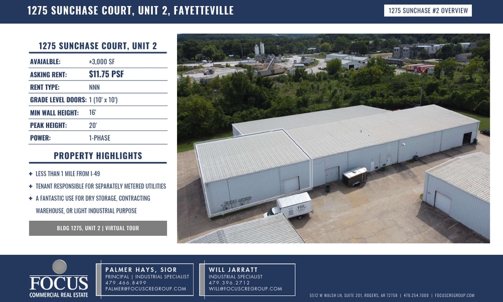 More Photos Of 1275 W Sunchase Ct, Fayetteville Warehouse For Lease