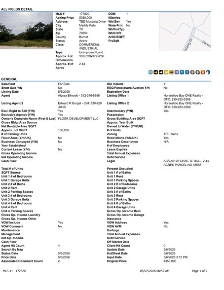 More Photos Of TBD Mustang Drive, Marble Falls Land For Sale