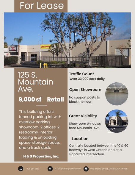 More Photos Of 125 S Mountain Ave, Ontario Storefront For Lease