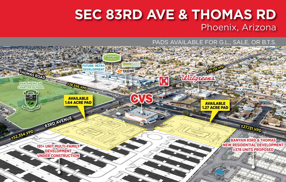 Primary Photo Of SEC 83rd & Thomas Rd ave, Phoenix Land For Lease