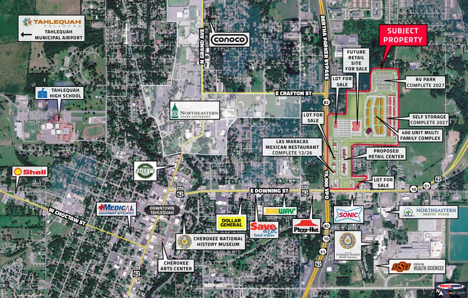 More Photos Of Northeast Corner of E. Downing and B. Parker Byp, Tahlequah Land For Sale