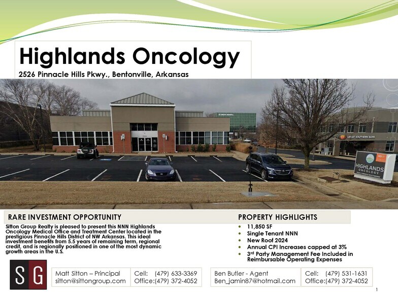 Primary Photo Of 2526 Pinnacle Hills Pky, Rogers Medical For Sale