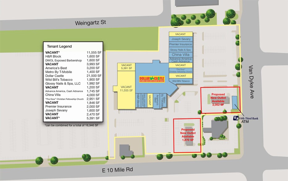 More Photos Of 25005-25029 Van Dyke Ave, Center Line Freestanding For Lease