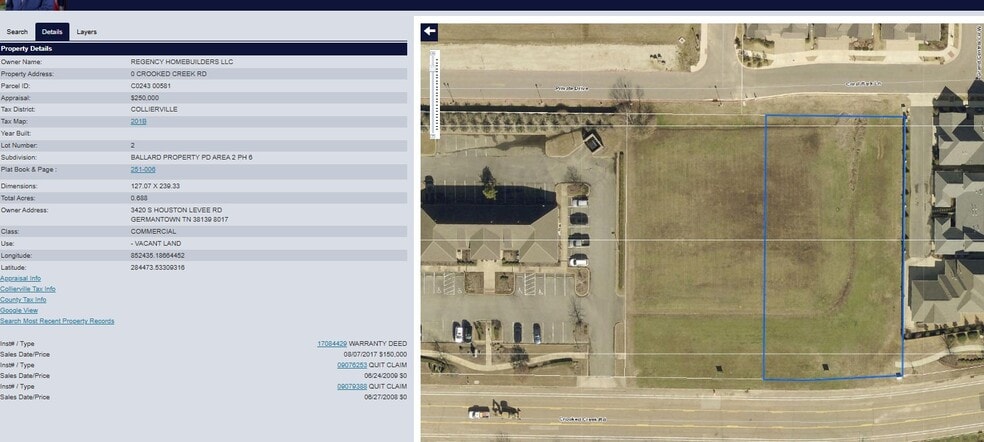 More Photos Of 9960 Crooked Creek Dr, Collierville Land For Sale