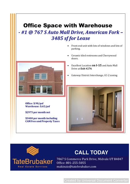 More Photos Of 767 S Auto Mall Dr, American Fork Warehouse For Lease