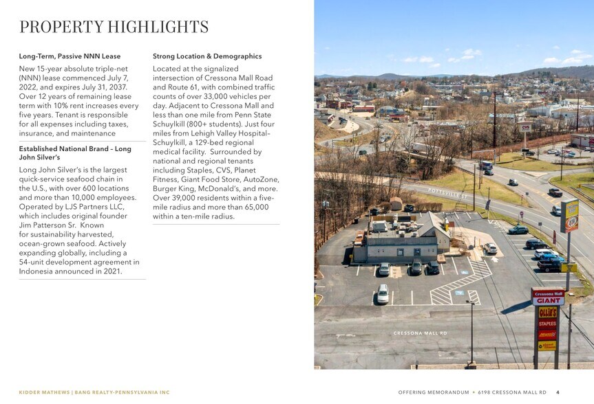 More Photos Of 6198 Cressona Mall, Pottsville Fast Food For Sale