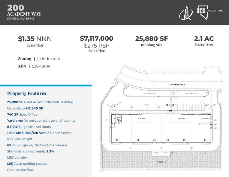 Primary Photo Of 200 Academy Way, Sparks Industrial For Sale