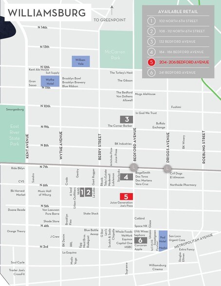 More Photos Of 204-206 Bedford Ave, Brooklyn Storefront For Lease