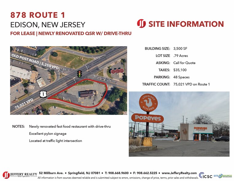 More Photos Of 878 Route 1, Edison Fast Food For Lease
