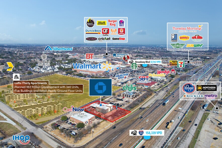 Primary Photo Of 561 W Interstate 30, Garland Bank For Sale